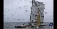 The French yacht loses its mast