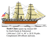Scott Class square rig steamer DD