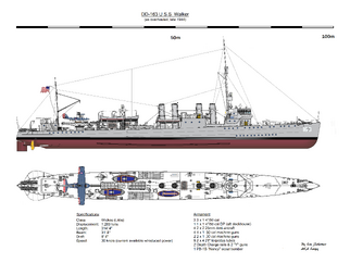 DD-163 USS Walker 1944 Overhaul