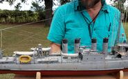 The midsection of Taylor Anderson's model of USS Walker by (C) Donald Johnson.