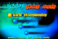 The main menu of Destruction Derby 64