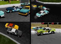 The player 1 cars in Destruction Derby