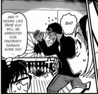 Makoto accidentally throws a bowling ball.