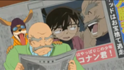 Jirokichi being depressed about once again getting outdone by Conan.