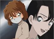Haibara preguntando porque Akemi fue a la antigua casa