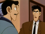 Sango hablando con Kogoro