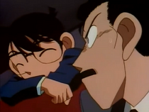 Kogoro suspects Conan