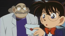 Conan finds a strange letter (an invitation to a tea party) which is addressed to Shinichi Kudo