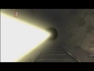 The beam is traveling through the abandoned subway