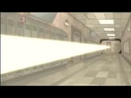 The beam is traveling in the hallway still