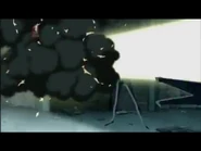 The beam hits one of the steam-bots