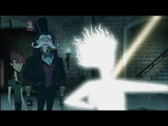 Lynch being blasted by the pyramid