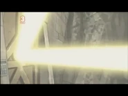 The beam hits the door to the underground tunnels