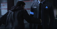 Gavin punches Connor in Waiting for Hank