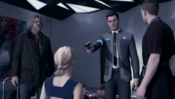 Hank, Connor, Kamski, Chloe, during meet Kamski