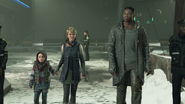 Kara, Alice and Luther, Battle for Detroit, at the bus terminal