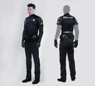 Concept art of android cop by Mikael Leger.