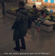 Zoe's character model discussing their android Mandy. ("Jericho")