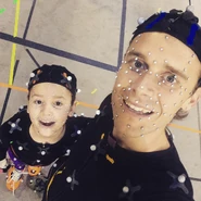 Ben Lambert on set with Audrey Boustani.