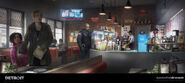 Kara and Alice in John's Coffee artwork crocq-clement-detroitartstationconceptartcofe