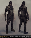 Concept art of Jensen in his combat armor