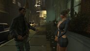 Homeless man speaks with Charlotte.