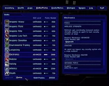 Perks offer additional depth to Skills.