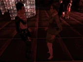 Carole and Lisa dancing together on the dancefloor