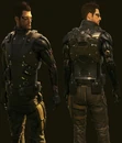 Front and back view of Jensen's body armor