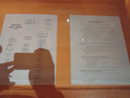 Closeup of two documents in the display case