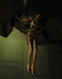 Zhao as she appears during the boss battle in the Hyron core