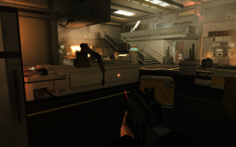 Two enemies will be coming down the stairs.