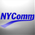 Computer login logo of NYComm, the internet provider for New York City.