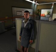 Unnamed female Sarif employee in the Cafeteria.