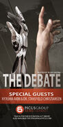 Poster for debate featuring Akim