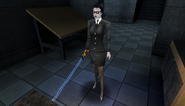 Laboratory Special Security.png (2.91 MB) A Woman in Black wielding a Dragon's Tooth Sword, in the Hong Kong VersaLife facility.