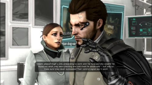 Адам убирает лизны во время разговора с доктором Рид второй раз за игру