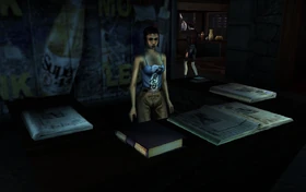 News stand with newspapers and other media-related objects