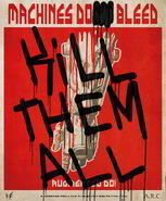 A defaced poster that reads "Kill Them All"