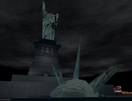 The Statue of Liberty after its bombing