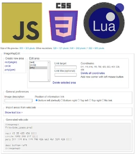 The interface used to create image maps