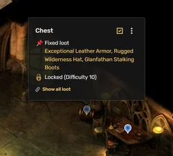 A popup for a collected collectible marker, note the checkbox and the marker opacity.