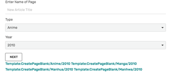 CreatePageForm with templates