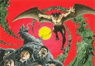 Promotional art featuring Jinmen and many other demons in the background