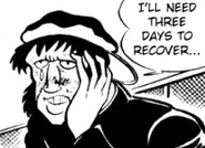 Tetsuya strokes his wounds in Devilman