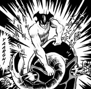 Tearing the shell.png (305 KB) Akira begins to tear Jinmen's shell apart