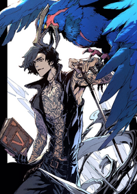 V character, devil may cry 5, tattoo, anime style, Anime, HD