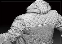 Nero's outfit after the scanning process, with around 130 million polygons