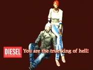 Clear with Lucia in 2nd Diesel costume