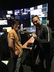 Itsuno and Matt backstage E3 2018